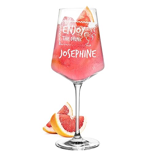 Leonardo Puccini Aperitif-Glas 560 ml mit Gravur - Geschenk für Frauen und Männer - elegantes Trinkglas mit Name - ideal für Papa und Mama - für Sarti Spritz, Aperol, Wein und Cocktails