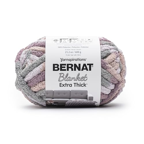 Image of Bernat Blanket Extra Thick Purple Smoke Yarn - 1 Pack of 21.12oz /598.74g - 100% Polyester - #7 Jumbo - 72 Yards - Chunky Yarn for Hand Knitting, Crocheting, Crafts & Amigurumi