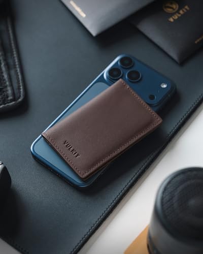 Image of VULKIT Leather Business Card Holder 2 Sided Slim Business Name Card Organizer for Men or Women (Nappa Espresso)