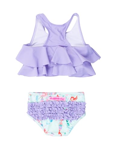 Image of RuffleButts Girls UPF50+ Sun Protection Flounce Bikini Two Piece Swimsuit