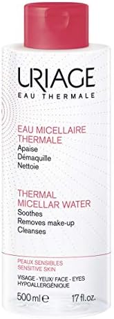 URIAGE Thermal Micellar Water for Sensitive Skin 17 fl.oz. | Oil- free Cleansing Care - Gentle Makeup Remover, Suitable for Sensitive Skin | Removes Excess of Dirt and Makeup While Soothing the Skin
