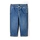 Amazon Essentials x Sofia Grainge Baby Mädchen Jeans mit Geradem Bein und Rüschen, Medium Indigo Wash, 24 Monate