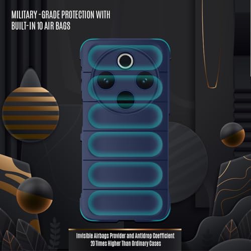 Image of Liquid Silicon Back Cover Case for iQOO Z10 5G / Vivo T4 5G Shockproof Military Grade Protection with Shockproof 10X Bumpers Micro-Fibre Cloth On Inner Side - Blue