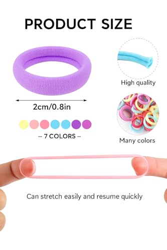 Image of Frescorr (100 pcs) Baby Hair Ties | Soft No-Damage Premium Elastic Mini Rubber Bands for girls | Strong Stretch Ponytail Holders | Daily Use Hair Accessories | (Pastel)