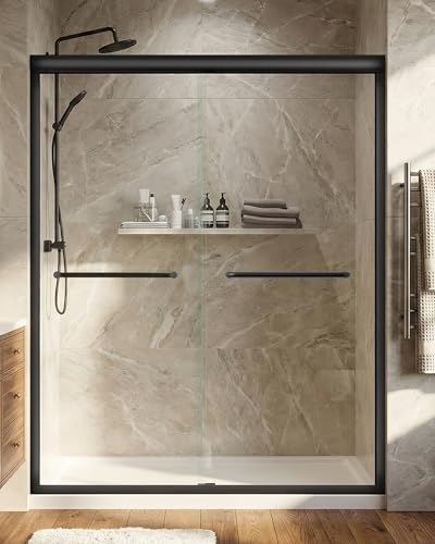 Ironovacage Semi-Frameless Double Sliding Shower Door