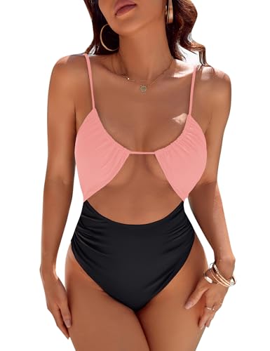 Image of Blooming Jelly Womens One Piece Swimsuit Tummy Control Bathing Suit Sexy Slimming Flattering Cute Cheeky High Cut Swimwear