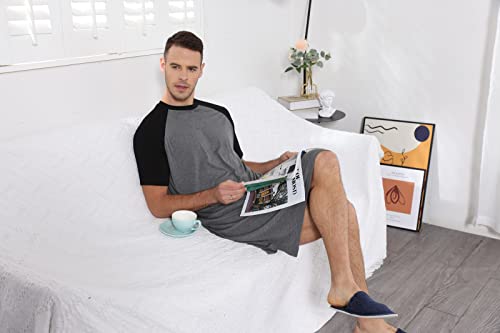 Men's Nightshirt Long & Short Sleeve Crew Neck & V Neck Modal Nightgown Loose Comfy Sleep Shirt Big & Tall Pajamas #TOP2