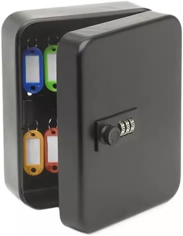 Steel Combination Lock Key Cabinet, Security Storage Box, Up to 20 Keys, Home Car Key Storage Management Box