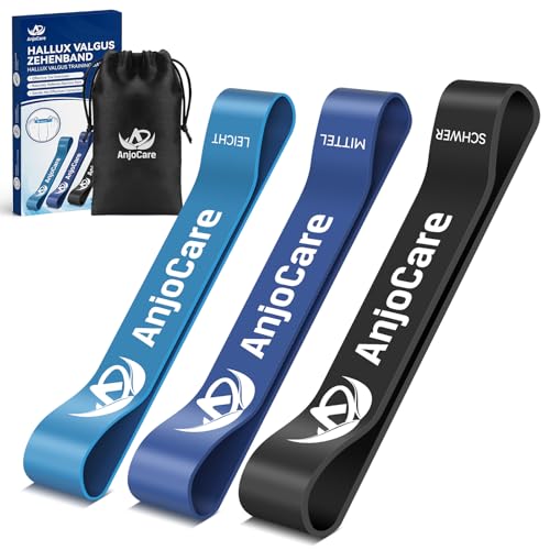 AnjoCare Bande per Allenamento Alluce Valgo(3 Pezzi), Raddrizzadita per Correzione dell'Alluce Valgo e Sollievo dal Dolore, Separatore dita Piedi per Allineamento e Allenamento della Flessibilità AnjoCare Bande per Allenamento Alluce Valgo(3 Pezzi), Raddrizzadita per Correzione dell'Alluce Valgo e Sollievo dal Dolore, Separatore dita Piedi per Allineamento e Allenamento della Flessibilità
