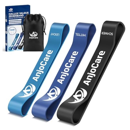 AnjoCare Bandas de Entrenamiento para Hallux Valgus(Pack de 3), Enderezador de Dedos para Corrección de Juanetes y Alivio del Dolor, Dedos Separados para Alineación y Entrenamiento de Flexibilidad