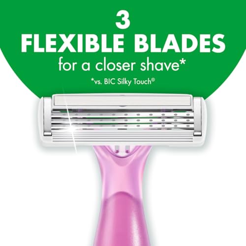 BIC Soleil Escape Women's Disposable Razors, 3 Blades for a Comfortable Shave, Pack of Rose and Magnolia Scented Handle Shaving Razors for Women, 3 Count - Image 6