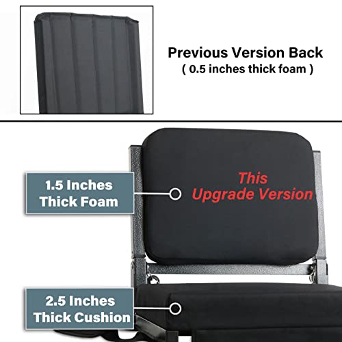 Sport Beats Stadium Seat For Bleachers With Adjustable Back Support And Padded Cushion Stadium Chair - Includes Shoulder Strap And Cup Holder - Up To 4 Inches Higher Back Support #TOP3