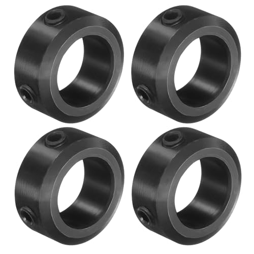 uxcell 4pcs Set-Screw Collars 15mm Bore, 1045 Steel Shaft Collars, 24mm OD, 10mm Width Axle Collar Clamp for Linear Rod Shaft Guide