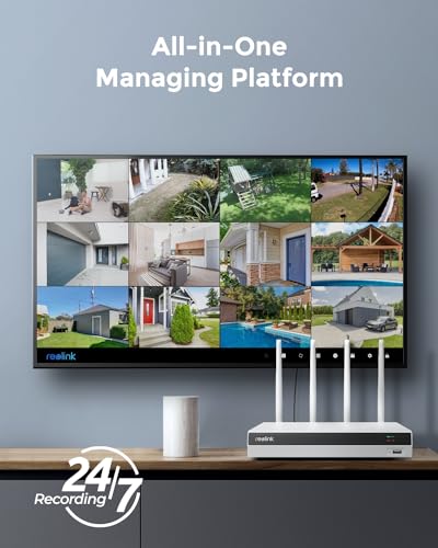 Image of REOLINK 16-Channel 4K WiFi NVR with WiFi 6 and 2.4 /5 GHz WiFi, Built-in 2TB HDD, Support 12MP /8MP /5MP /4MP HD Reolink IP Cameras, 24 /7 Recording for Home Security Camera System, Not PoE Ports, RLN12W