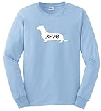 Dog Dad Gifts Dachshund Wiener Dog Love Paw Prints Long Sleeve T-Shirt Large LtBlu Light Blue