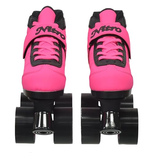Image of Epic Skates 2016 Epic Nitro Turbo 1 Indoor /Outdoor Quad Speed Roller Skates, Pink