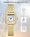 Imagen de CIVO Reloj Mujer Acero Inoxidable: Dorado Analógico de Cuarzo Cuadrado y Impermeable con Números Romanos