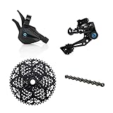Box Three 1x9 Prime 9 Multi-Shift Cycling Groupset Mountain Bike - Matte Black, 9 Speed 1x Drivetrain Shifter, Rear Derailleur, Freehub Bike Cassette, Chain | Box Components