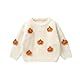 L&ieserram Baby Jungen Mädchen Halloween Gestrickt Pullover Jumper Neugeborenen Kinder Langarm Strickpullover Pulli Kleinkinder Kleidung Outfit Knitted Sweater (Kürbis - Weiß, 9-12 Monate)