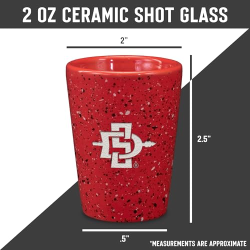 Verre à shot SDSU céramique gravé laser, cadeau idéal fan NCAA