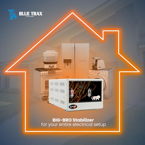 Image of BLUETRAX 10 KVA 8000W Mainline Voltage Stabilizer | 130V-300V | Copper | Table Top | Digital | Heavy Duty for Home Multipurpose Use | ISI Certified | 10 Years Warranty | White