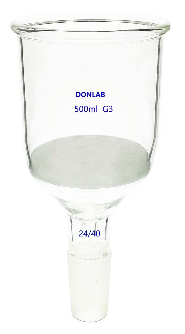 DONLAB EEH0253 Glass 250ml Buchner Filtering Funnel 24/40 Ground Joint with Fritted Disc G3 Pore Size 16-30?m