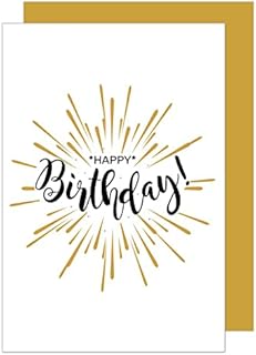 Edition Seidel Premium Birthday Card with Gold Embossing and Envelope Greeting Card Billet Birthday Happy Birthday Man Woman Single Sayings Card Gold (G3170 SW022)