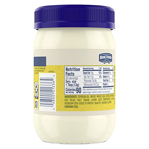 Best Foods Mayonnaise for Delicious Sandwiches Real Mayo Gluten-Free Sandwich Spread, Rich in Omega-3 ALA 15 oz