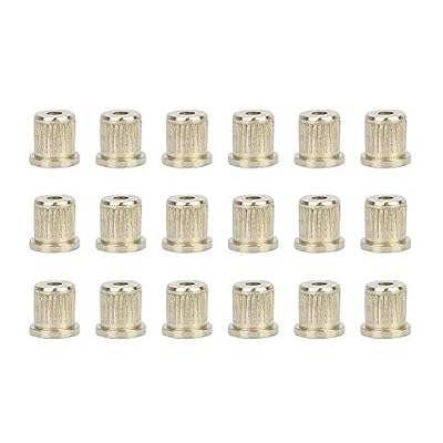 Omquot 18 Pcs Brass Durable Gold String Ferrules for Electric Guitar, Easy Installation, Universal Replacement for Electric Guitar Strings, High Quality Materials, Suitable