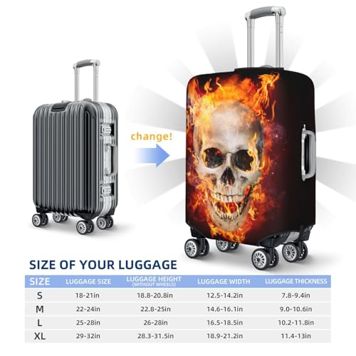 Luggage Cover Protector Suitcase Cover - Satanic Skull Flames Darkness Soft Fashion Uitcase Cover for Luggage2