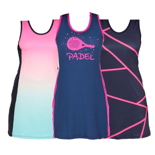 Kit 3 Roupas Esportiva Feminina Beach Tennis Vestido Tennis Acompanha Shorts (BR, Alfa, G, Regular, Regular, Padrão, Lilas)