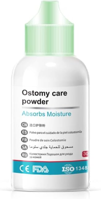 Polvo de ostomía para protección de la piel, 1 oz, polvo para el cuidado del estoma absorbe la humedad para mantener la piel seca y evitar la