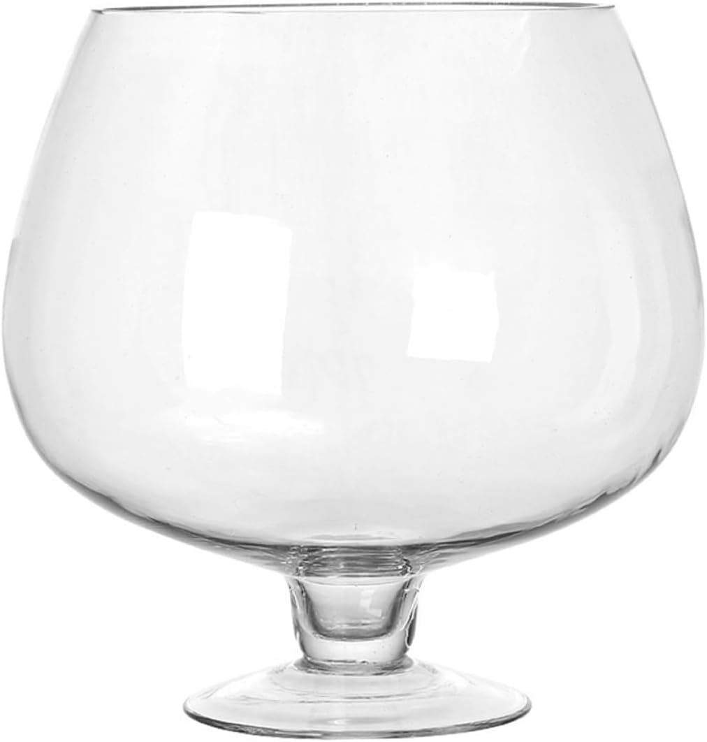 HOMSFOU Glass Tabletop Goldfish Tank 4000ml Desktop Aquarium Betta Fish Bowl Hydroponic Vase for Office and Home Decor