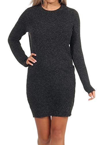 VERO MODA Vmdoffy LS O-Neck Dress Noos Vestito, Nero (Black