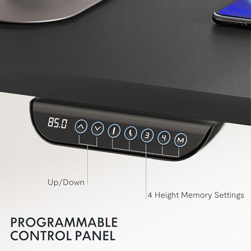 Image of FLEXISPOT E6 MAX Dual Motor 60x24 Inch 3-Stage Heavy Duty Standing Desk, 330lbs Weight Capacity, Height Adjustable Desk w /Cable Management & Wheels (Seamless Black Desktop + Black Frame)