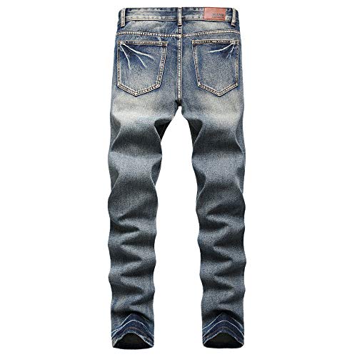 Aititia Men's Ripped Regular Fit Jeans (36, 333 Blue) #TOP1