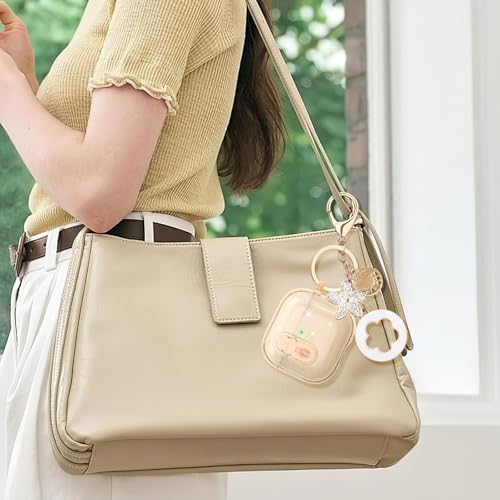 Image of (with Safety Lock) VISOOM 2025 Clear Cases For Airpods iPods 4 Case Cover Women, Bling Airpod iPod 4 Case Soft 4th Gen Air Pods iPods Cases With Keychain for Apple Headphones Airpods4 Generation-Khaki