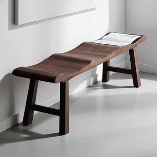 Banco de Madera Interior Negros/Marrón Banqueta Dormitorio Banco Comedor Asiento para Pasillo Bancos Largo Estilo Vintage para Sala de Estar, Recibidor(Brown,150x35x45cm)