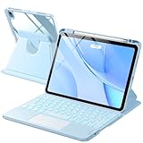 HETHOT 【TELEC認証取得済み】iPad用 air 11インチ ケース M4 キーボード付き - 対応iPad Air 11インチ (M3/M2)、第5世代、第4世代 対応 JIS日本語配列 360 度回転 軽量・全面保護 防汚材質 静音キー7 色レインボーバックライト 2台のiOSデバイス切り替え可能 省エネ キーボード付きケース Type - C 充電
