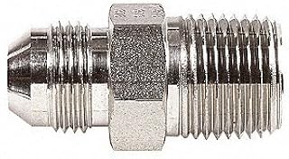 Male JIC x Male NPT Stainless Steel Straight Adapter Fitting (Stainless Steel, -04 (1/4