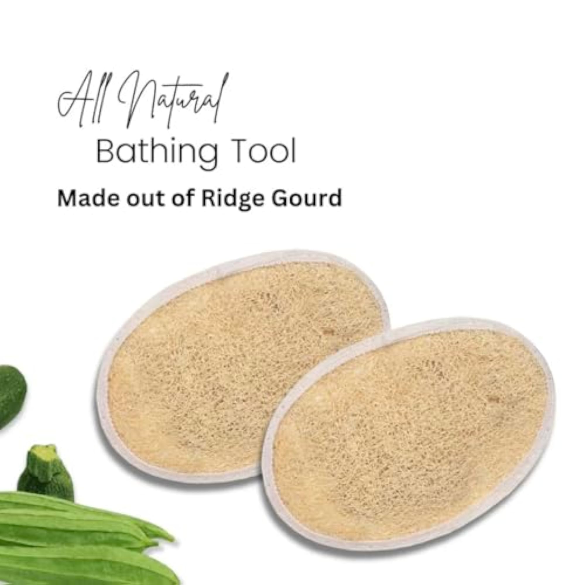 Natural Oval Loofah Scrubber for Bathing, Pack of 8