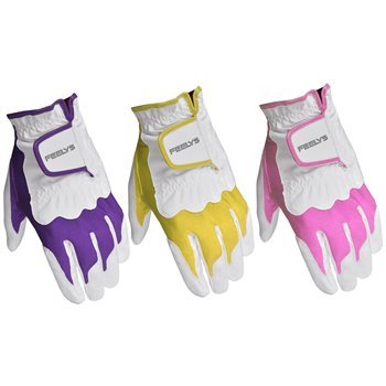 Knight Feel Fit Women's Glove Left Hand S/M White/Yellow by Feelys Golf