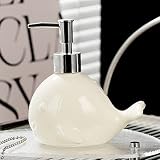Zeepdispenser, 350 ml handzeepdispenserpomp - Whale-dispenser voor vloeibare zeep, lotiondispenser voor keuken en badkamer, handwasdispenser, zeepdispenserfles, zilver (wit)