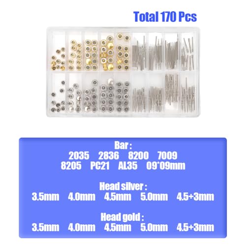 Watch Crown Set, Watch Stem Extender Stainless Steel Watch Repair Kit Crowns Gaskets Repair Watch Crown Replacement Tool Accessory Watch Parts with Box for Men Women Watches Rings