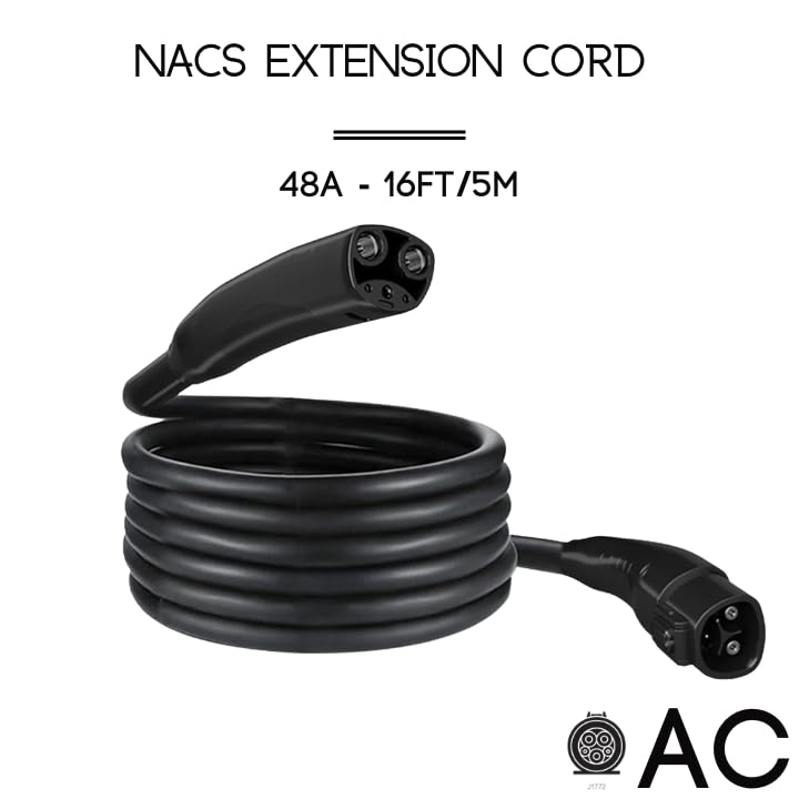 Amazon.com: A2Z EV NACS to NACS Extension Cord 48A, 16ft Charging