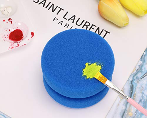 Paint Sponge Applicator PENTA ANGEL 2Pcs 3.1 Inch Double-Side Round Detail Sponge Painting Sponges for Acrylic Oil Watercolor Art Paint or Car Waxing Kitchen Cleaning (Blue) - Image 4