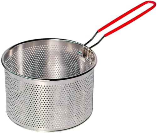 AZIEBAY揚げ物バスケット 揚げかご ステンレス 油切りバスケット メッシュカゴ 水切りカゴ フライドポテト 天ぷら 揚げ物 油切り網 ミニ揚げ鍋 取り外し可能なハンドル 調理器具 煮る 揚げるキッチン用 業務用 家庭用