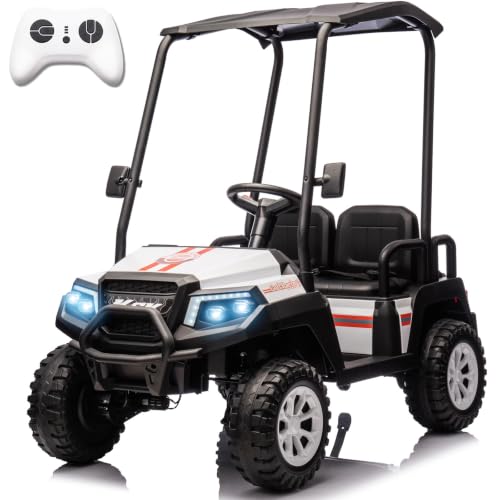 Image of NEWQIDA 4 Seater Electric Golf Cart for Kids 24V Ride on Toys, White