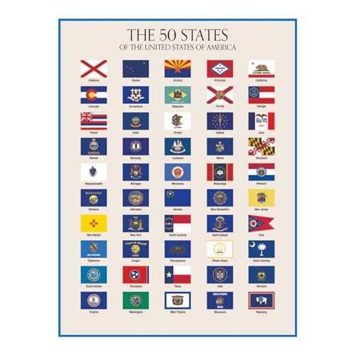 Wallbuddy 50 State Flags of the USA | US History