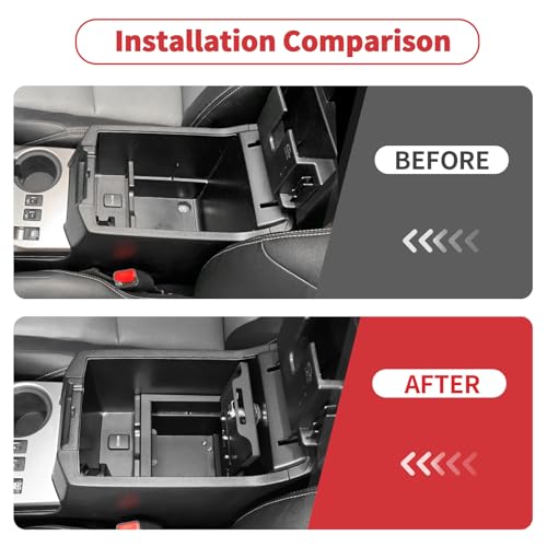 Linskip Console Safe Storage Compatible with 2010-2024 Toyota 4Runner Accessories, for 4Runner Security Console Insert, Console Gun Safe for 4Runner Accessories(Black)
